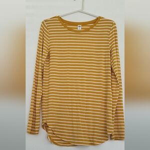 OLD NAVY, Striped Mustard Long Sleeve Top. M